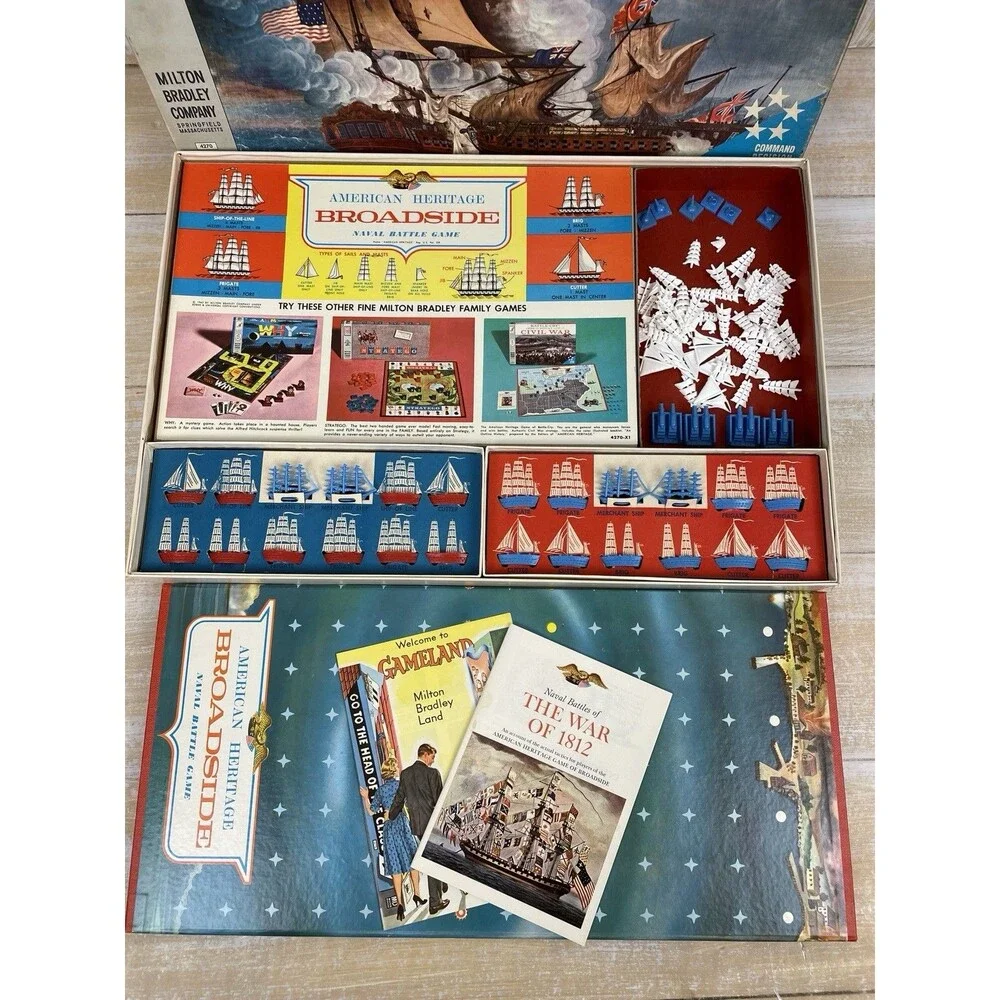 American Heritage Broadside Naval Battle Board Game #4270 MB 1962 Complete